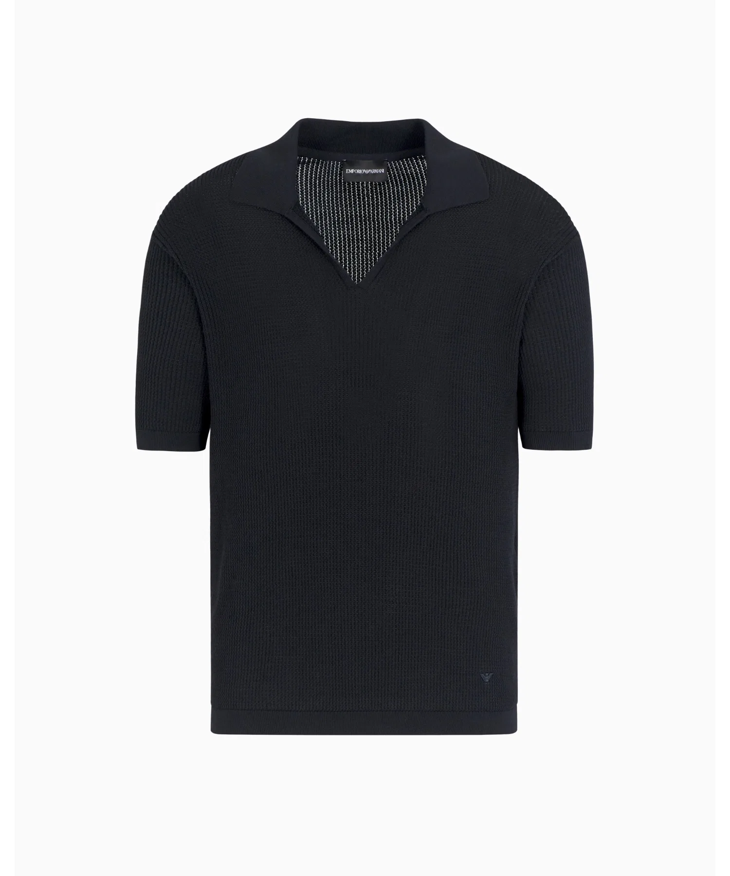 <Эксклюзивно онлайн> [Emporio Armani] Свитер с воротником-поло, микроперфорированная вязка — фото 2