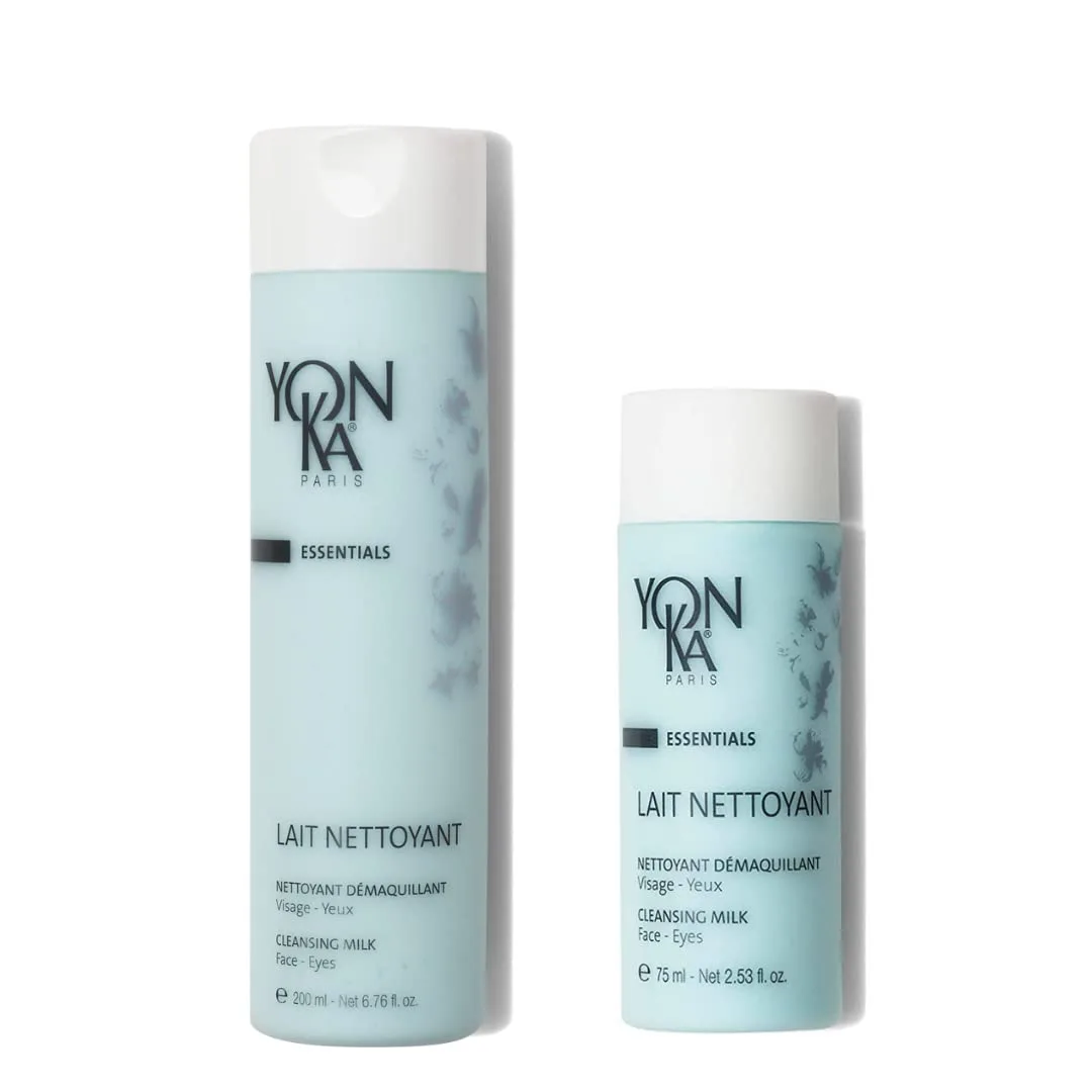 Набор Yon-Ka Lait Nettoyant Cleanser, полноразмерный и дорожный, нежное очищающее молочко на растительной основе и средство для снятия макияжа, 200 мл и 75 мл Yonka, brown