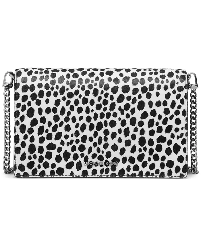 

Jet Set Small Calf Hair Flap Chain Crossbody Michael Kors, черный
