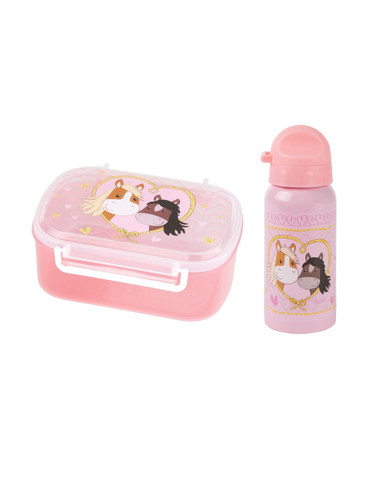 

Sigikid Набор для детского сада: бутылочка для питья и ланчбокс Pony Love в розово-блестящей расцветке Pony