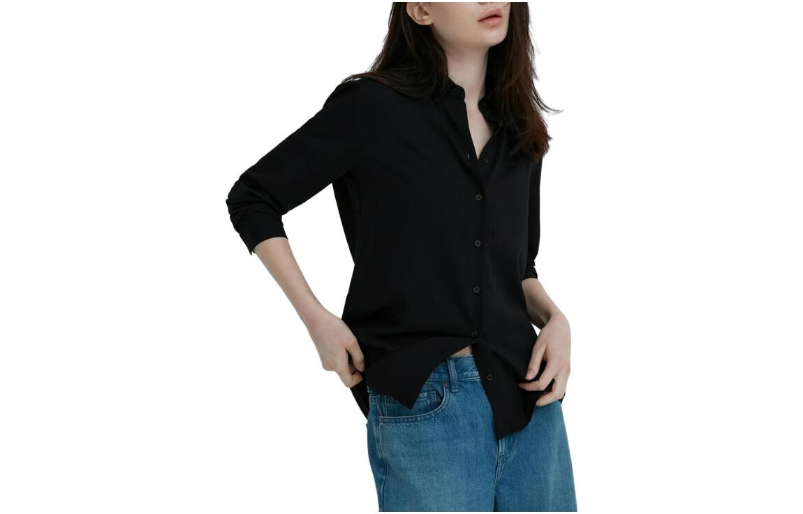 

Рубашка женская черная Uniqlo
