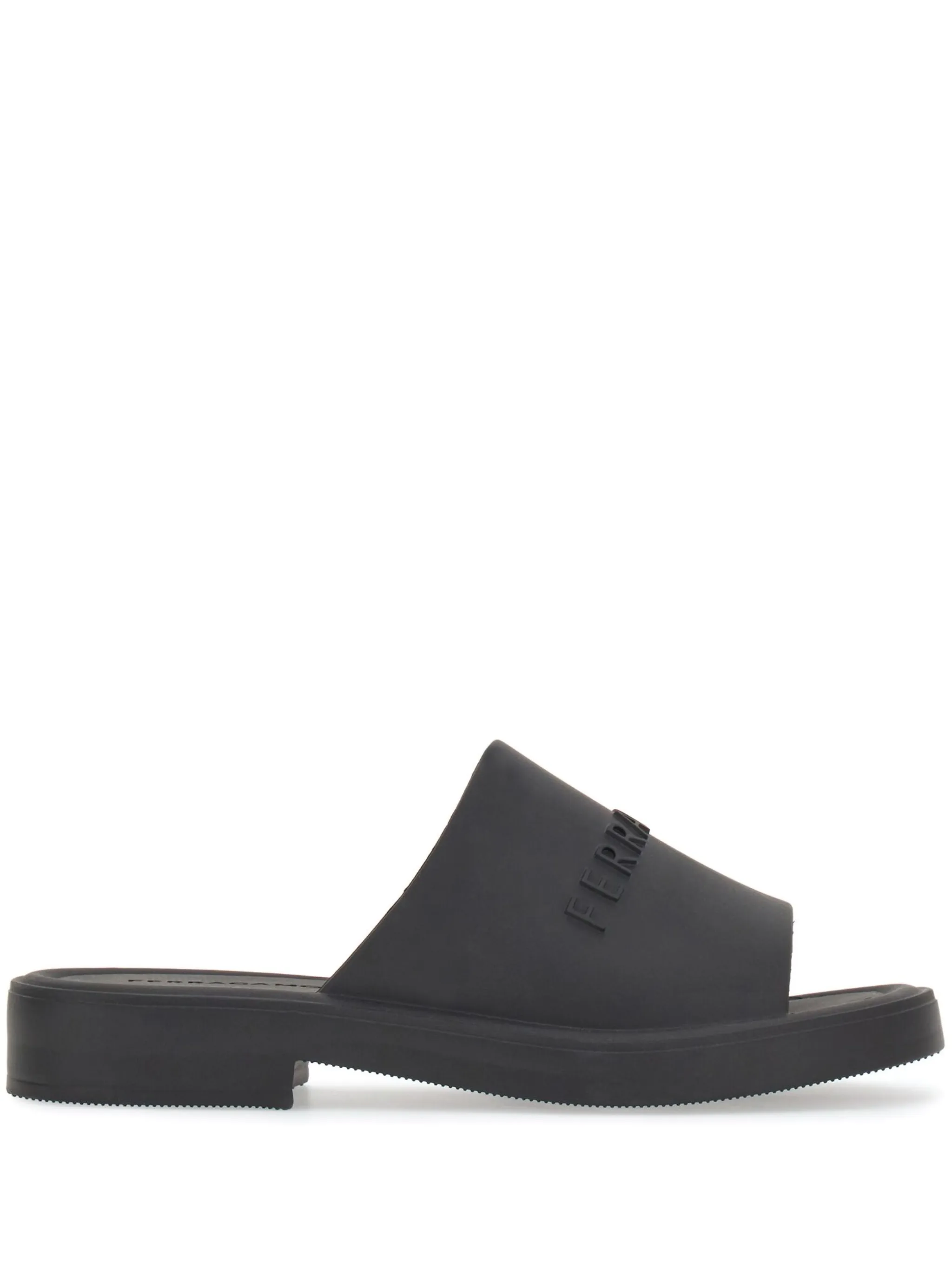 

Сандалии с тисненым логотипом Ferragamo, черный