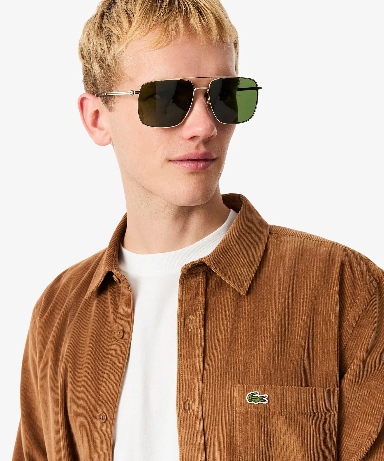 Рубашка Lacoste из хлопка, вельветовая, унисекс
