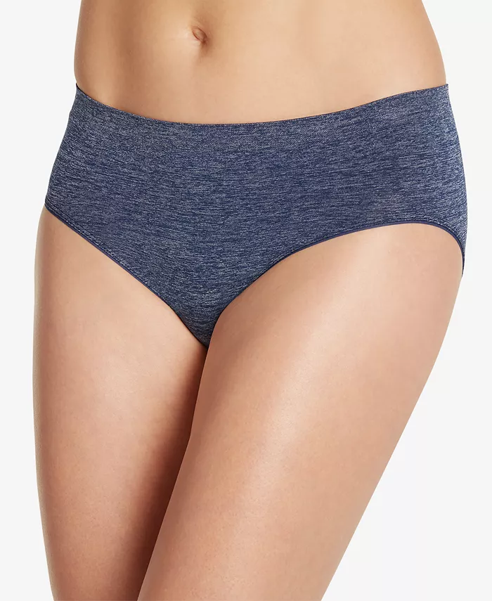 

Гладкие и блестящие бесшовные утепленные трусики-хипстер Smooth and Shine Seamfree Heathered Hipster Underwear 2187, доступные в расширенной размерной сетке Jockey, синий