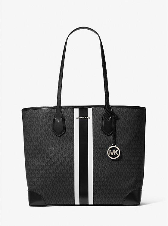 

Большая фирменная сумка-тоут с логотипом Eva Michael Kors, черный