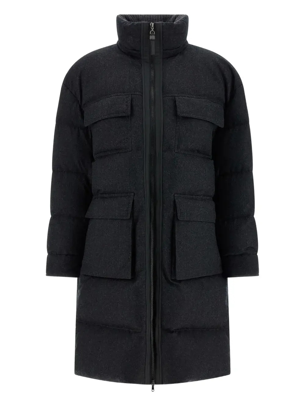 

Стеганая куртка на молнии Brunello Cucinelli, серый