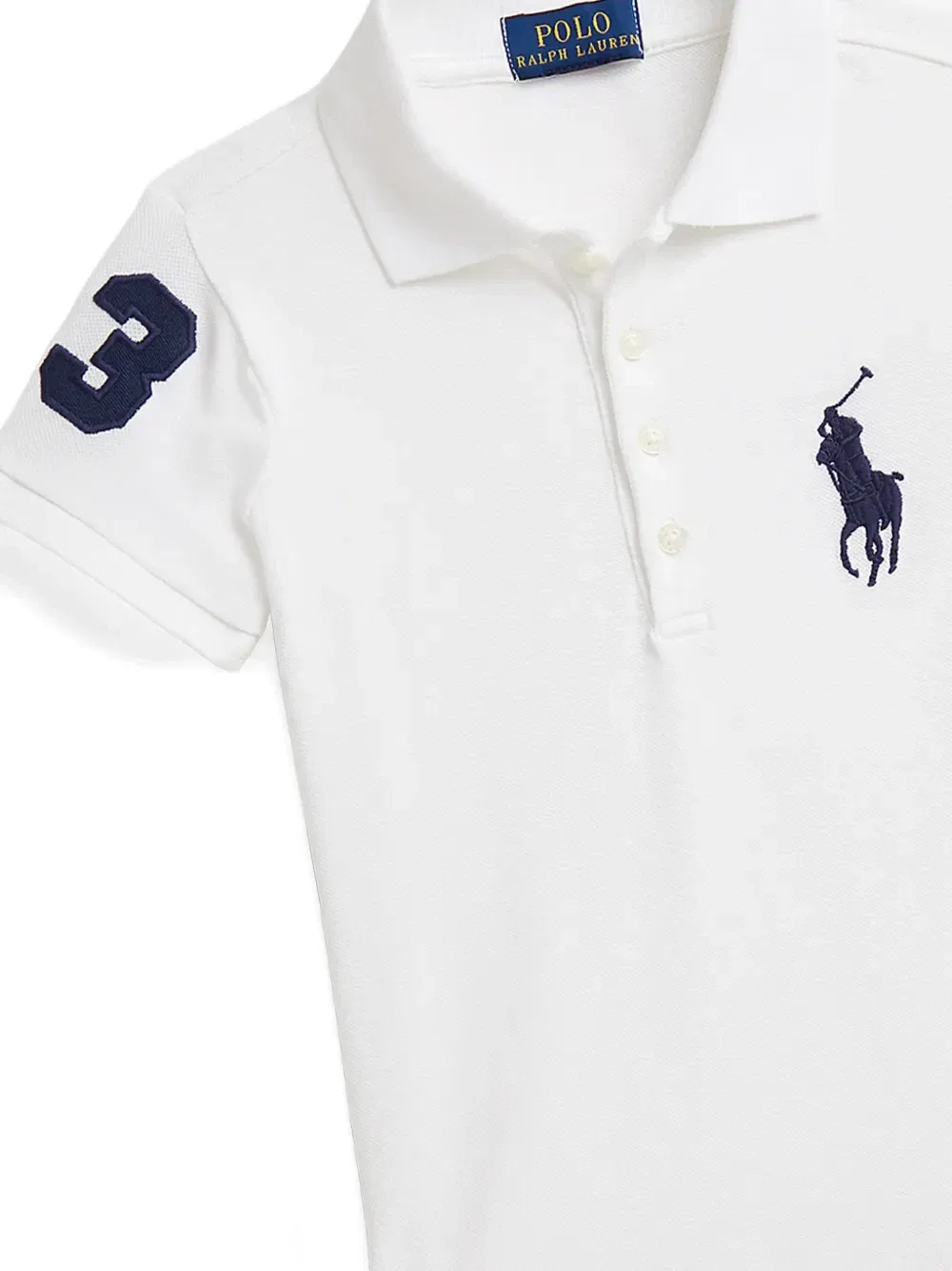 Платье с логотипом и плиссировкой Polo Ralph Lauren Kids, белый — фото 4