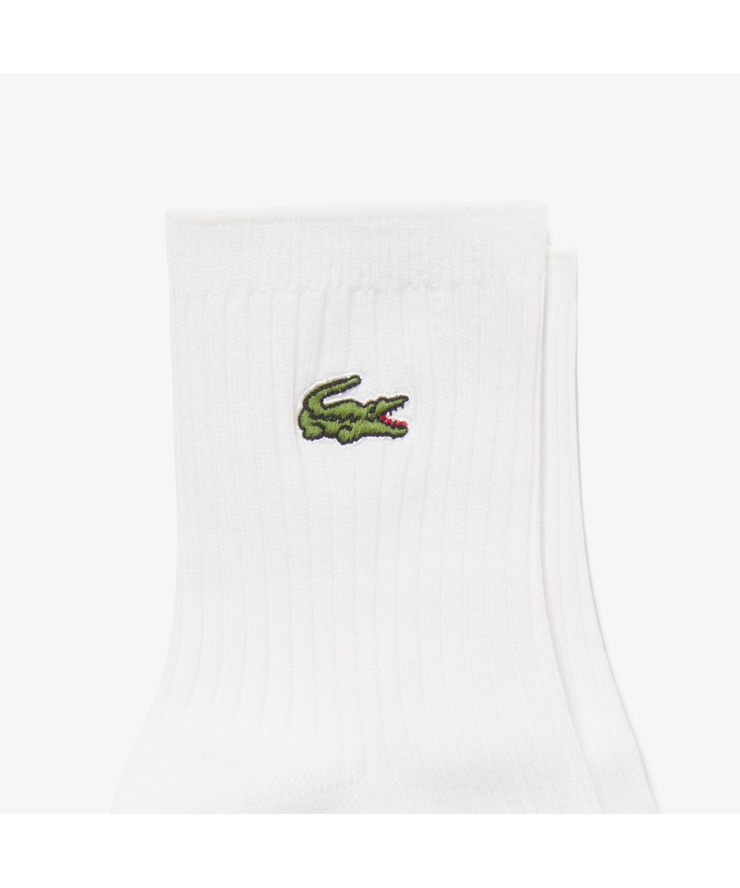 Носки LACOSTE короткие однотонные с логотипом, белые — фото 2