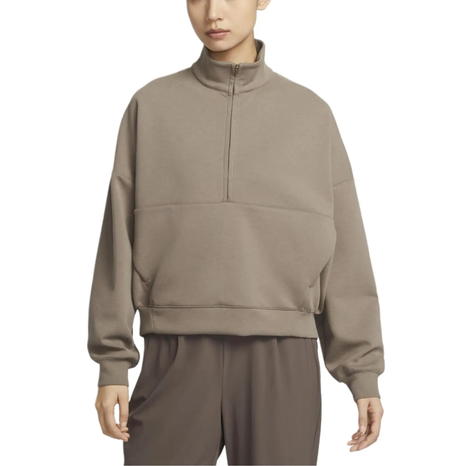 Толстовка Dri-Fit IMPOSSIBLYSOFT женская Ferret Brown/Stone Nike, коричневый/серый — фото 3