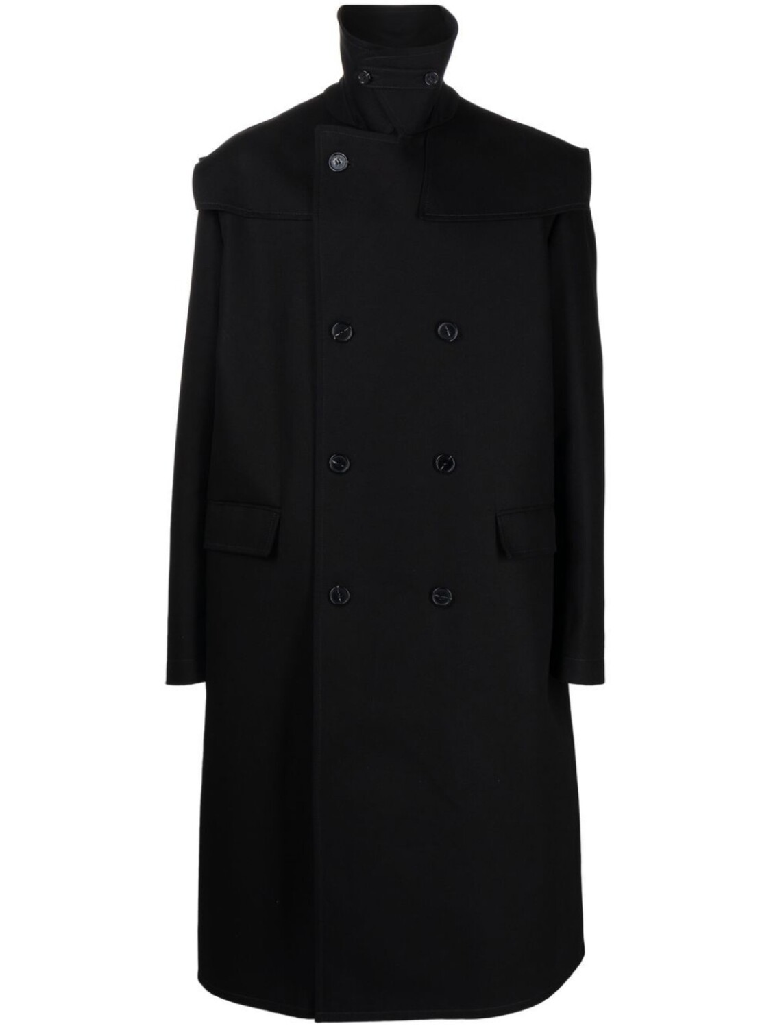 

Raf Simons двубортное пальто оверсайз, черный
