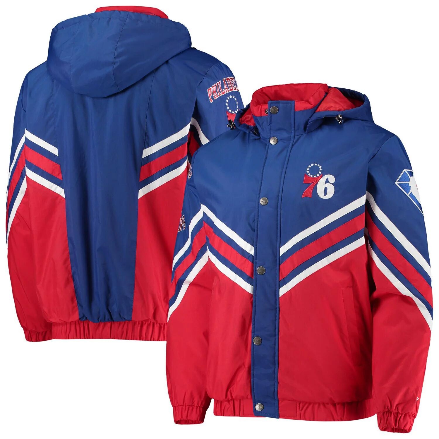 

Мужская королевская/красная куртка Philadelphia 76ers The Maximum Hoodie с молнией во всю длину Starter