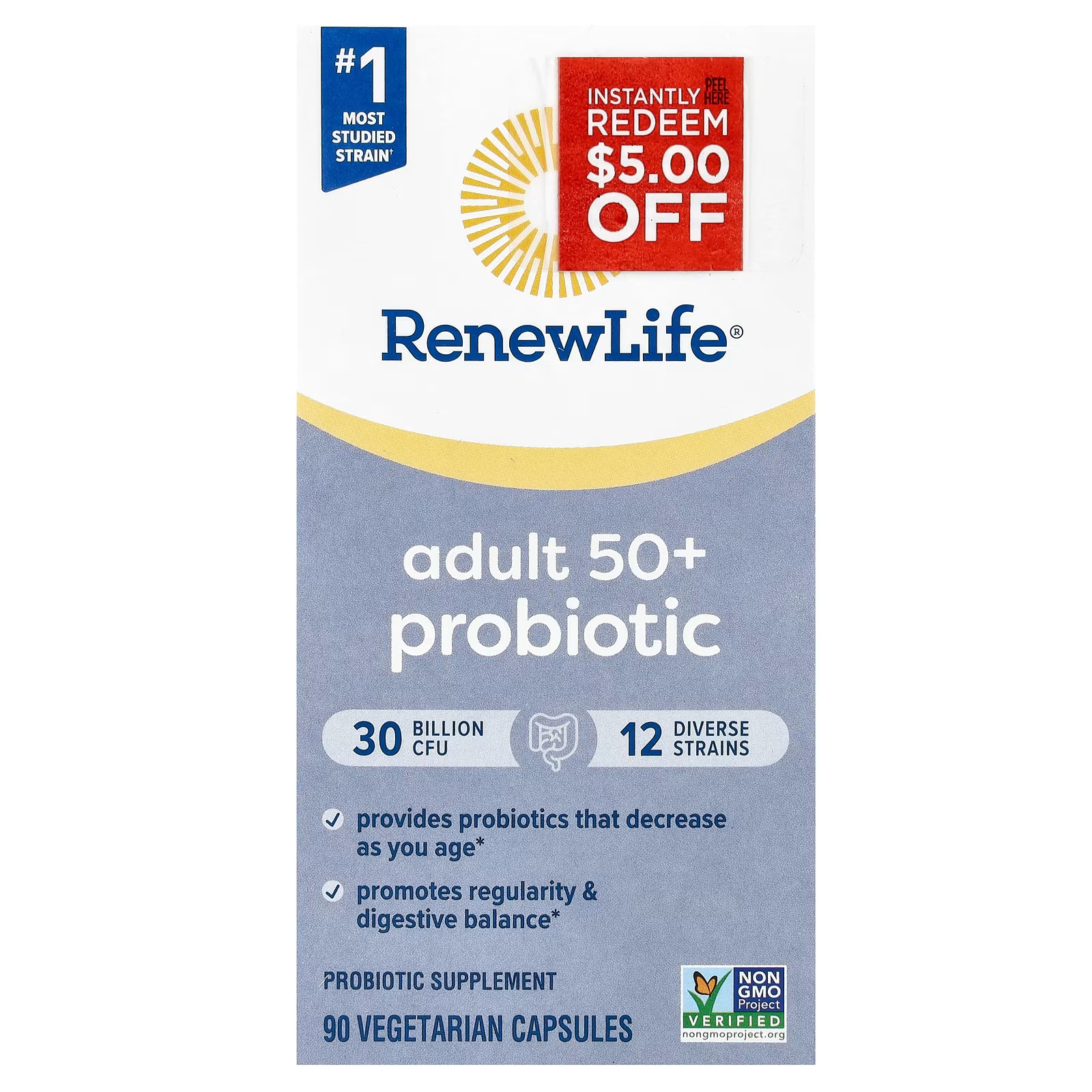 

Пробиотик Renew Life для взрослых старше 50 лет, 90 капсул