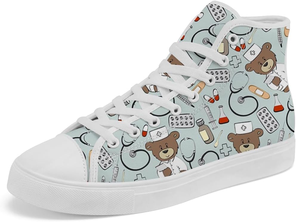 

Кеды Chebing Bear высокие на шнуровке из холщовой ткани, повседневная обувь для мужчин и женщин, синий