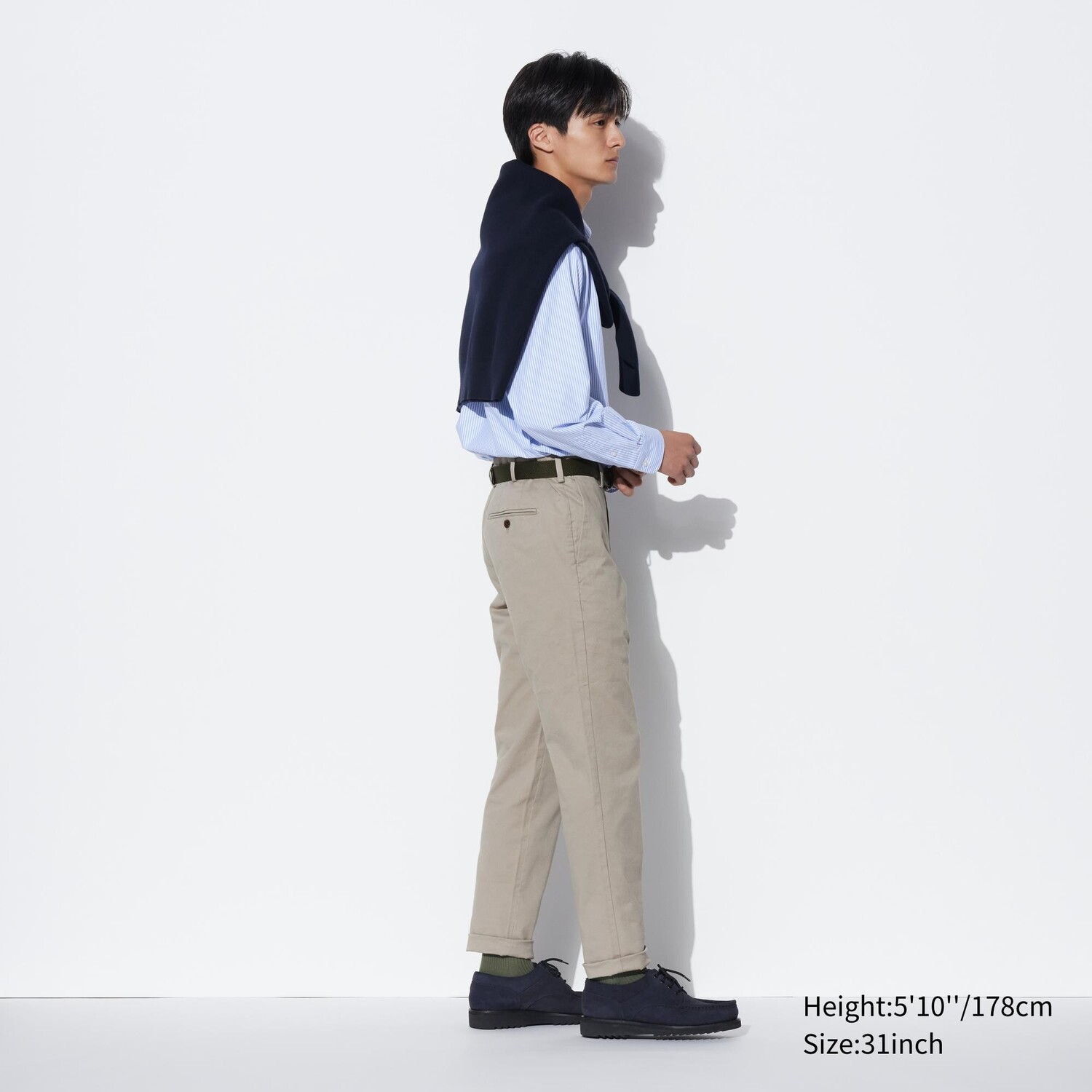 Узкие брюки-чиносы UNIQLO, бежевый — фото 2