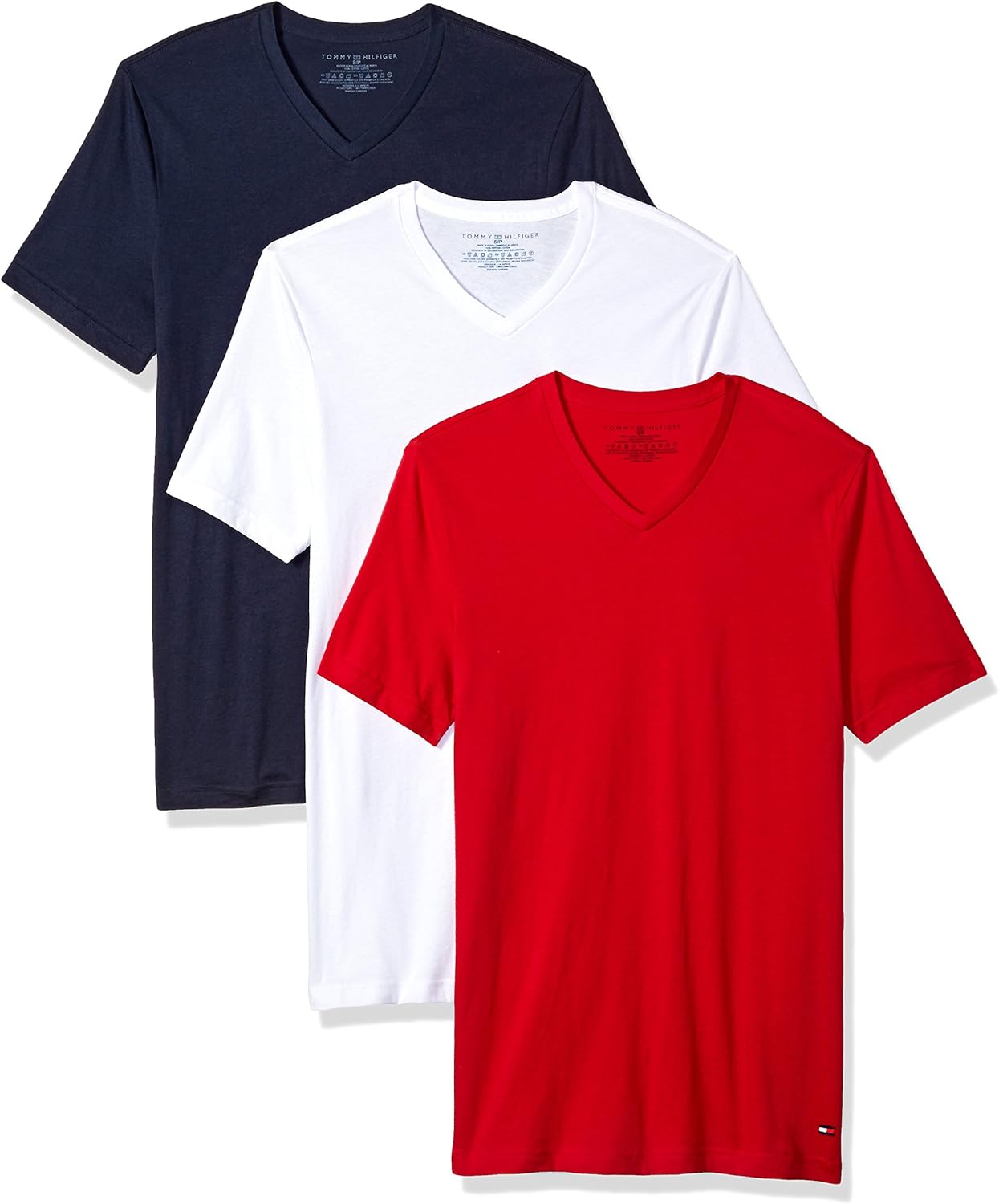 

Комплект из 3 классических мужских хлопковых маек Tommy Hilfiger с V-образным вырезом, Mahogany