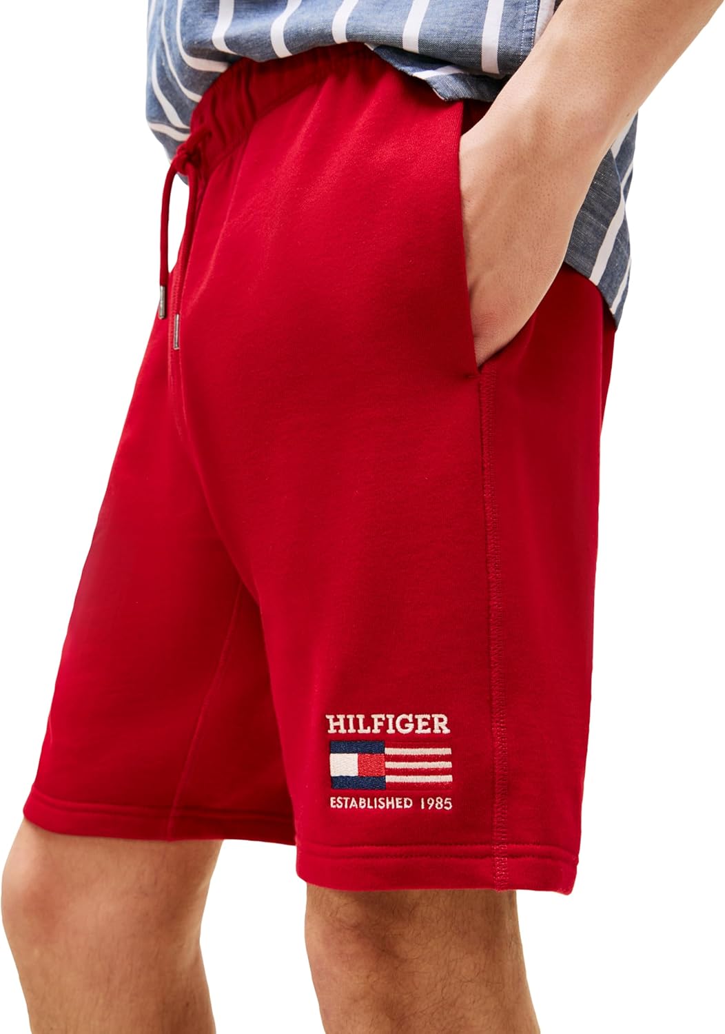 Мужские спортивные шорты Tommy Hilfiger из 100% хлопка со шнурком, Medium Red — фото 2