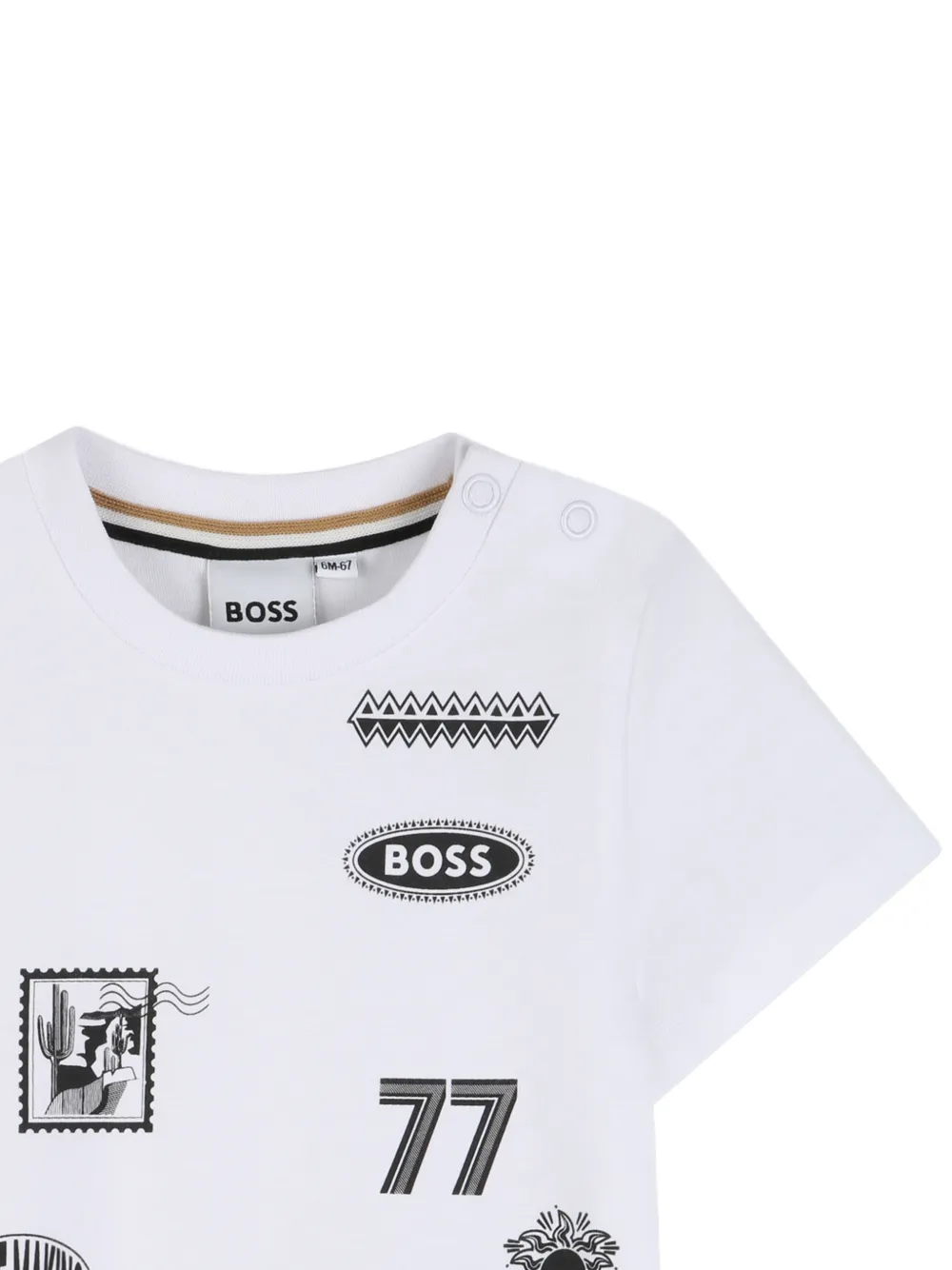 Футболка с графичным принтом Boss Kidswear, белый — фото 3