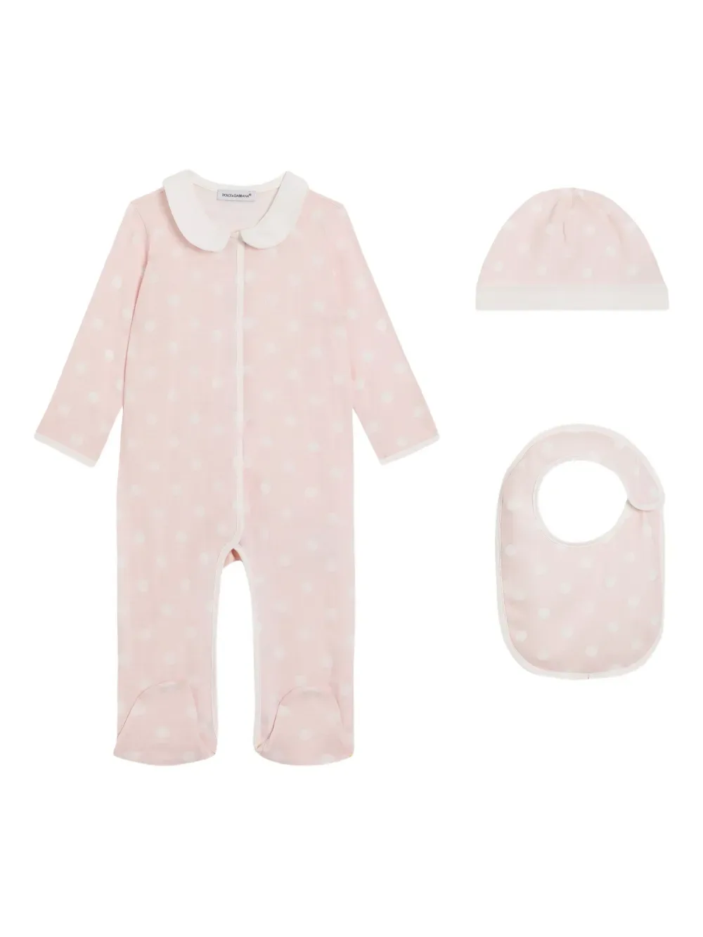 Комплект для новорожденного в горох Dolce & Gabbana Kids, розовый