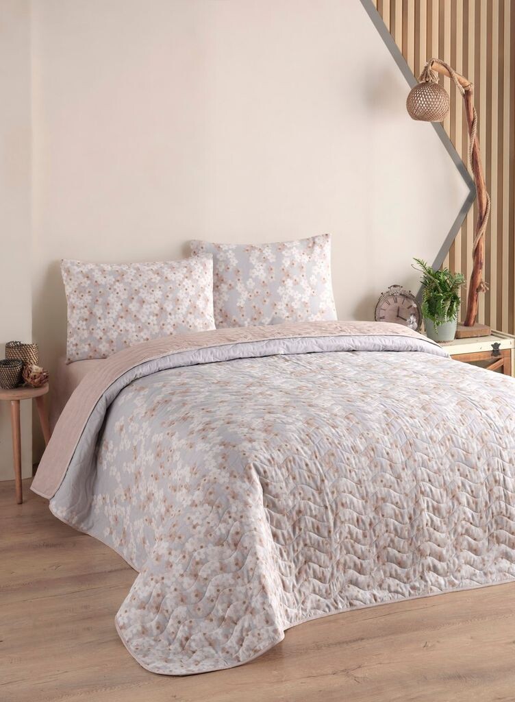 

L'Essentiel Linge de Maison, Piti Yaprak - Rose, комплект стеганого покрывала королевского размера (FR), пыльная роза, 65 % ХЛОПОК / 35 % ПОЛИЭСТЕР, 240 x 220 см