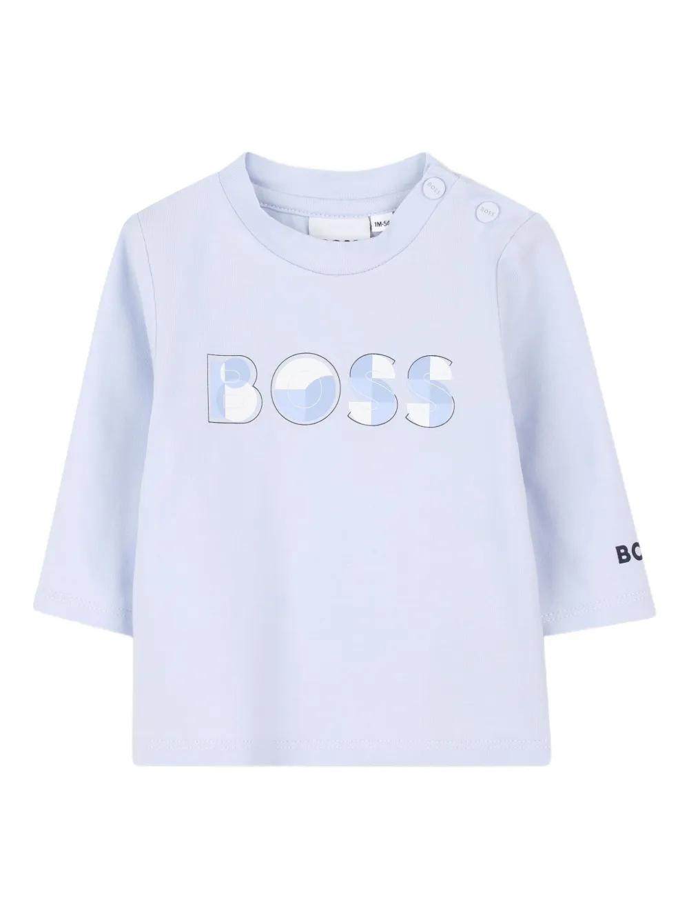 

Футболка с длинными рукавами и логотипом BOSS Kidswear, синий