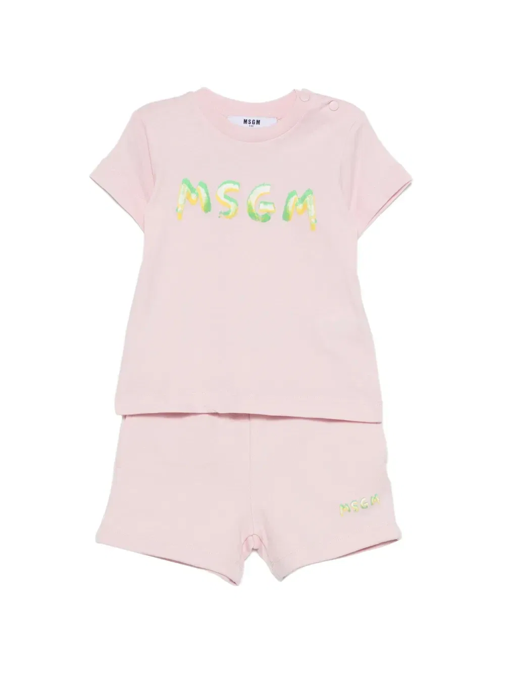 Комплект из футболки и шорт с логотипом Msgm Kids, розовый