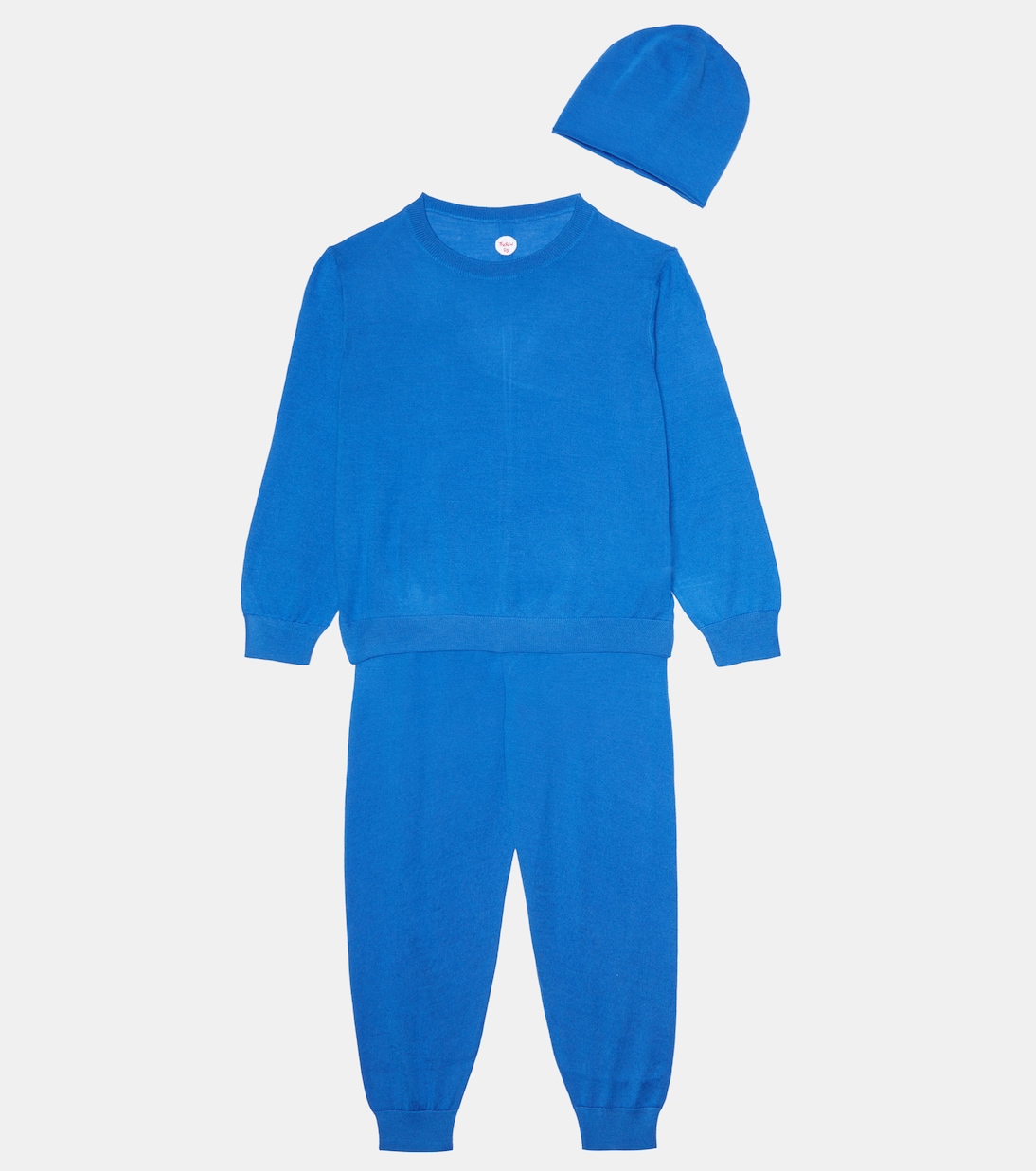 Спортивные брюки Louie из кашемира и шелка The Row Kids, Azure Blue — фото 2