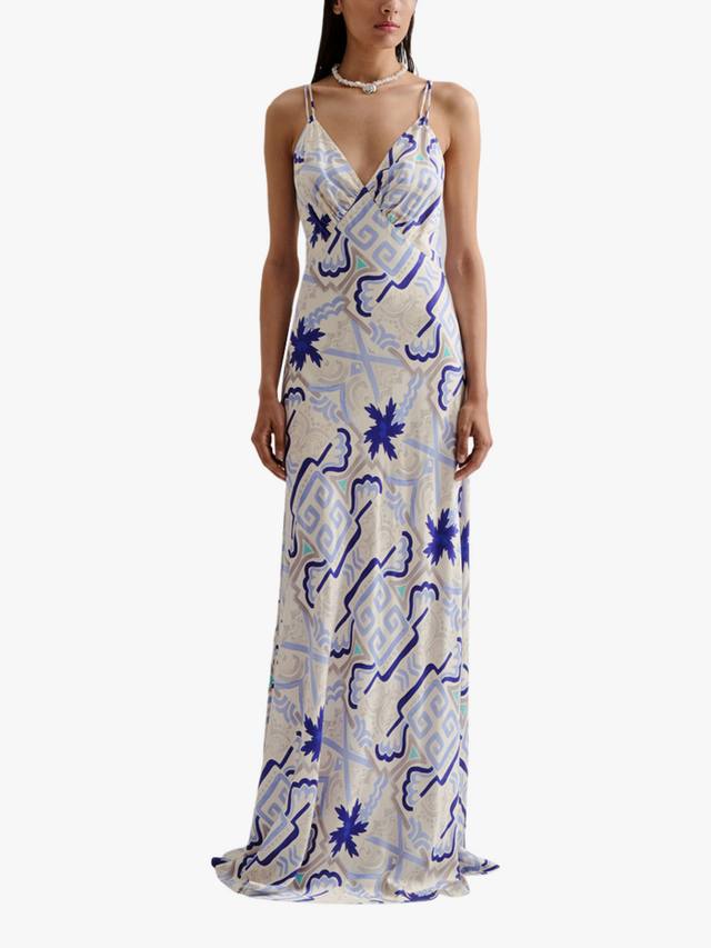 

Макси-платье-слип от cornelia Malina, синий/разноцветный