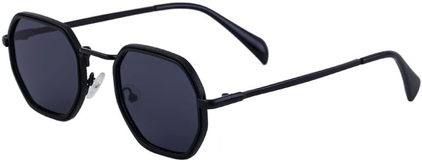 

Женские солнцезащитные очки Polygon класса люкс, модные серебристые зеркальные очки с защитой от УФ-излучения UV400, мужские солнцезащитные очки в металлической оправе TKKTLLT, Black Gray