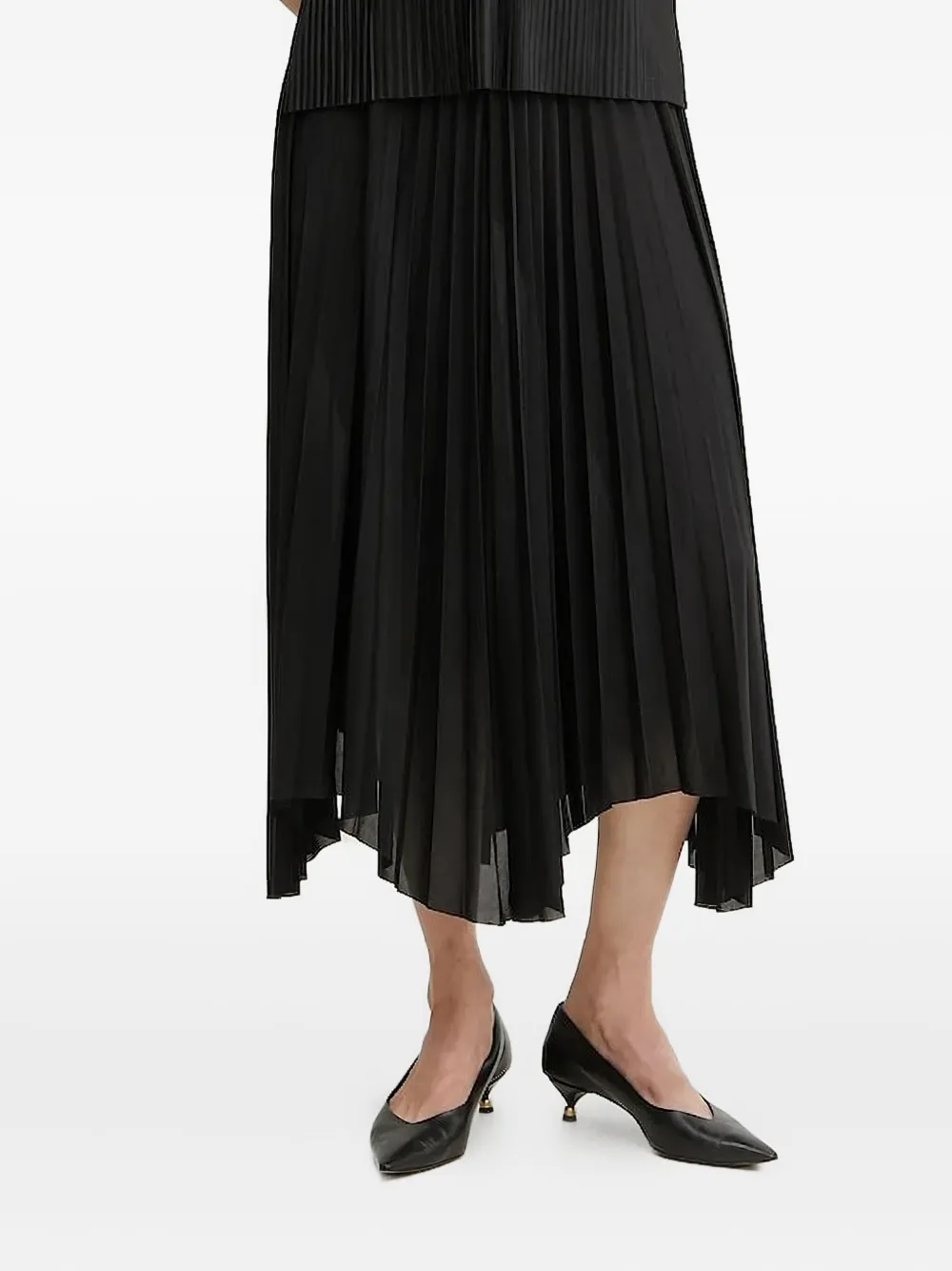 

Юбка миди асимметричного кроя со складками BOSS, черный