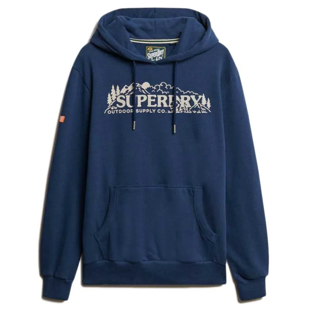 

Худи Superdry Outdoor Scene Relaxed Fit, синий