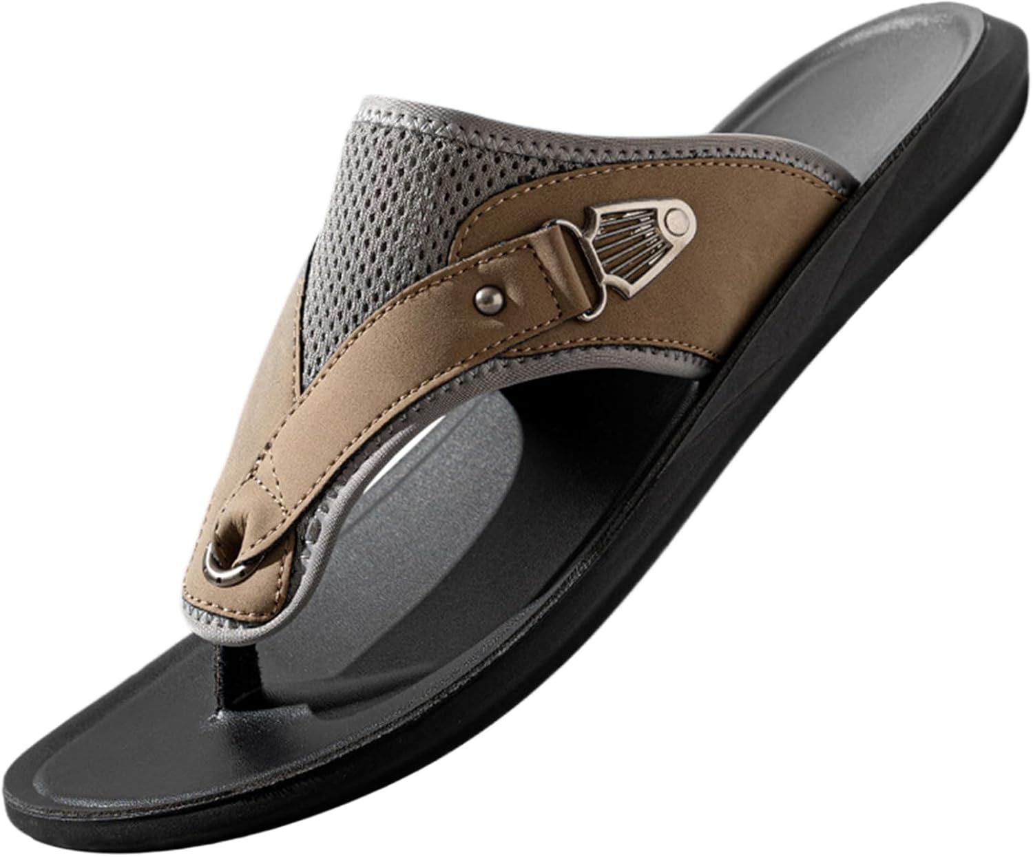 

Мужские шлепанцы BANGTEUO с удобной посадкой, для пляжа, с круглым носком, открытые сандалии на каждый день, классические летние отпускные сандалии, коричневый