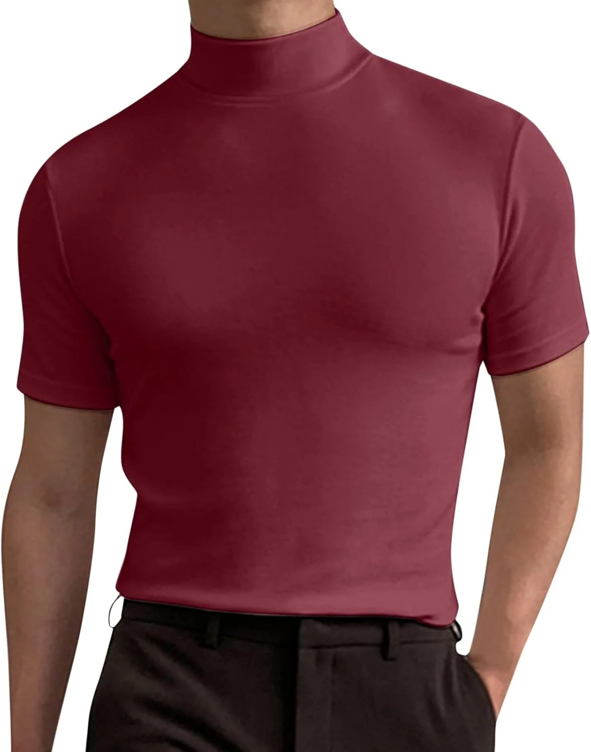 

Мужская футболка Slim Fit с воротником-стойкой из вельвета