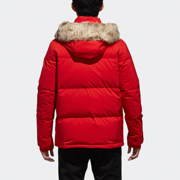 Пуховик adidas Down Puffa 3STR Loose Outdoor hooded down Jacket Red, красный — фото 3