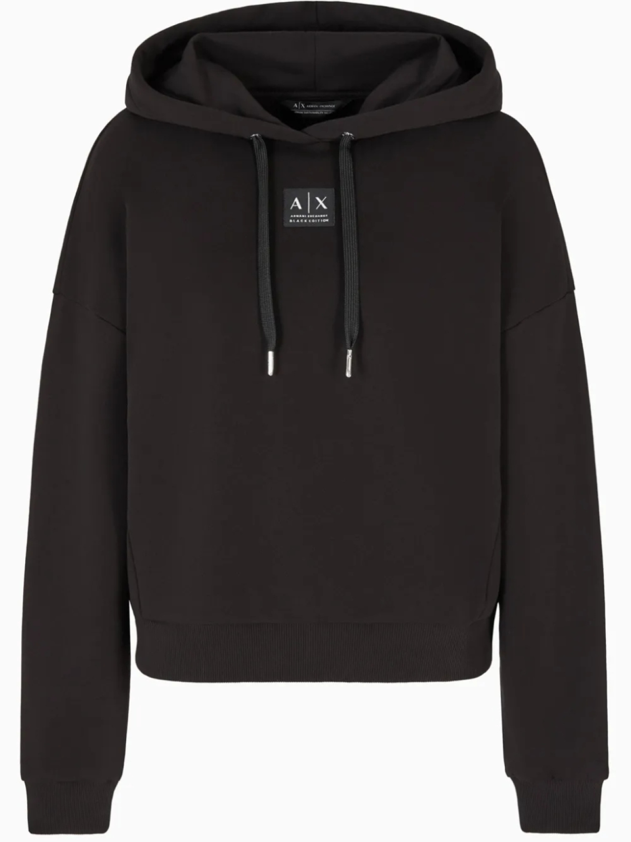

Толстовка с капюшоном Armani Exchange с аппликацией, черный