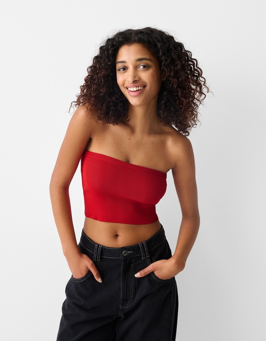 

Топ бандо Bershka, красный