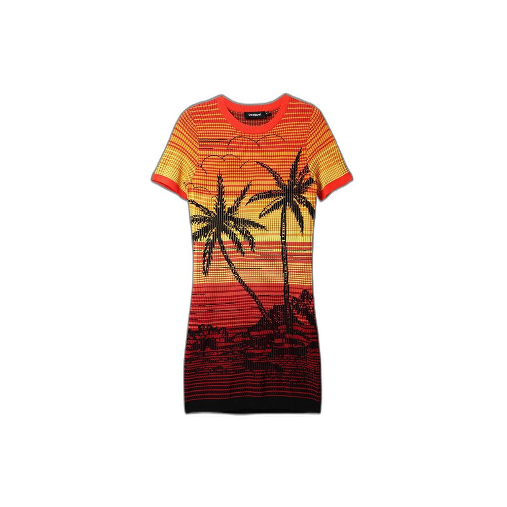 

Красное вискозное платье Desigual