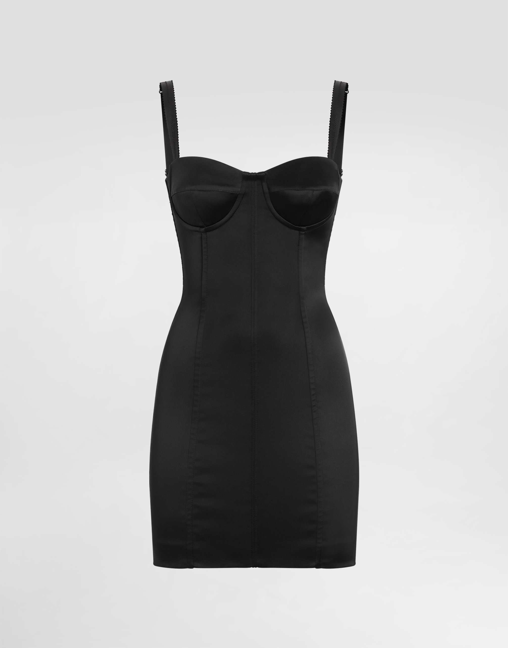 

Атласное мини-платье с корсетом DOLCE & GABBANA, черный