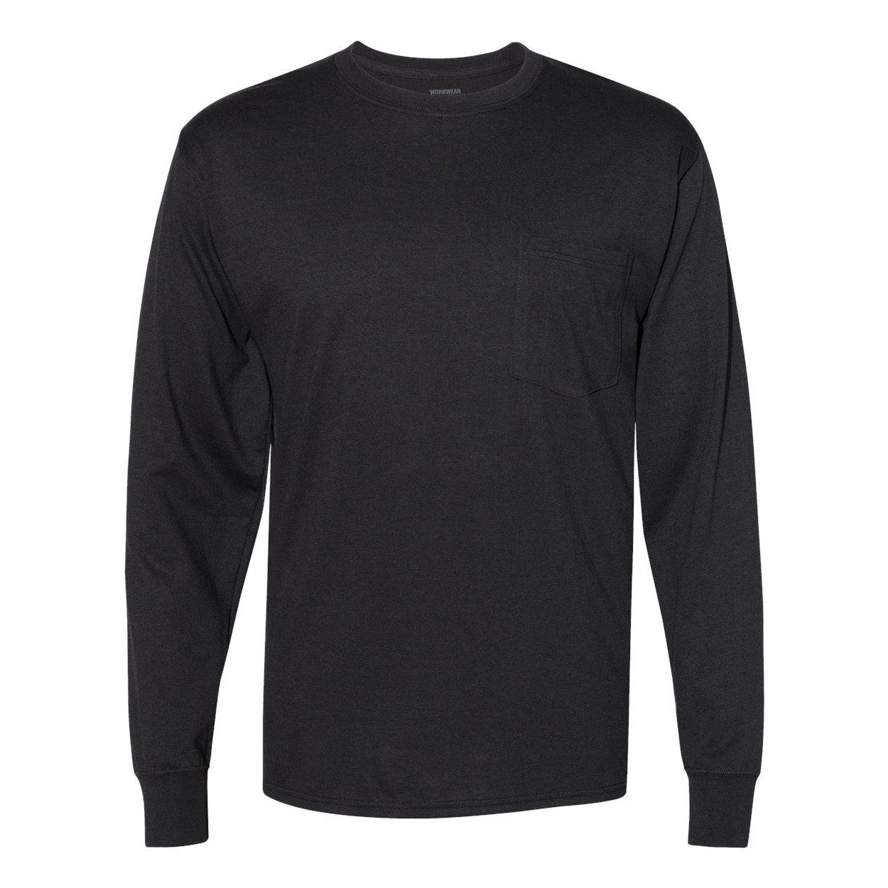 

Футболка Hanes Workwear с длинным рукавом и карманом, черный