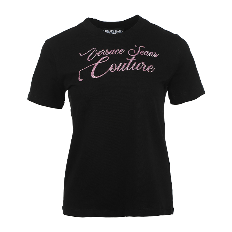 

Хлопковая футболка VERSACE JEANS COUTURE, черный