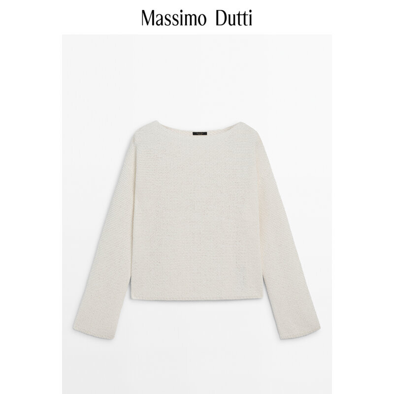 

Свитер женские Massimo Dutti с длинными рукавами, кремовый