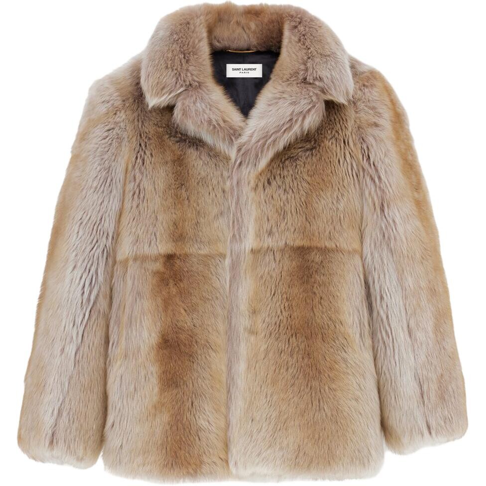 

Мех женский розовый/белый Saint Laurent