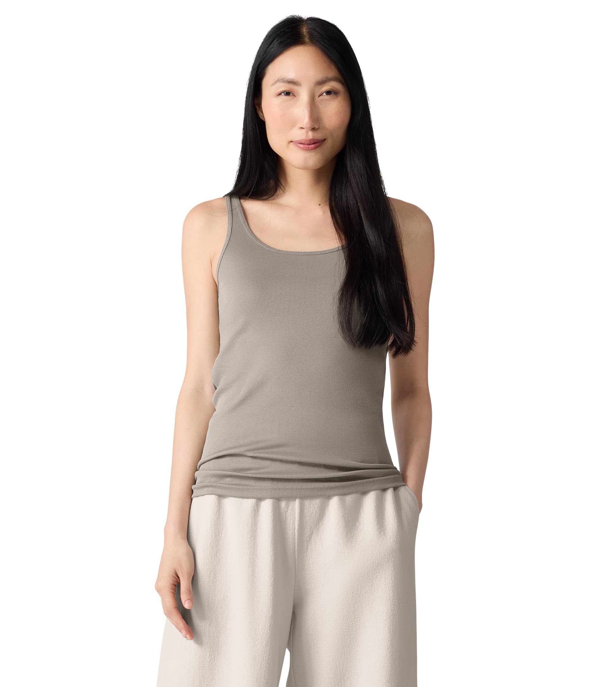 

Топ Eileen Fisher Scoop Neck Tank, цвет Dove