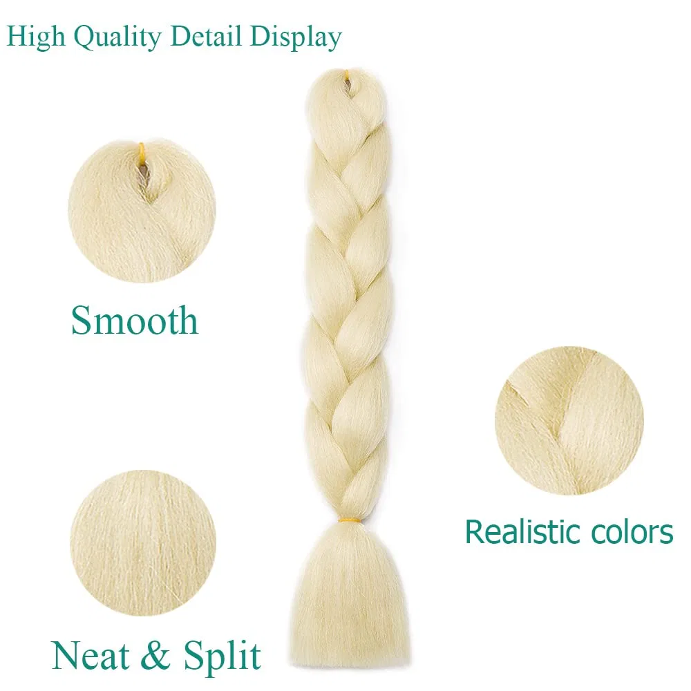 Наращивание волос для плетения Jumbo Braids 60 см, 3 шт., синтетические волосы Kanekalon, блонд Cybelleza — фото 2