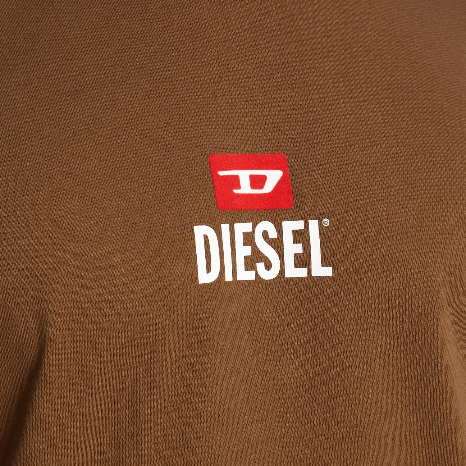 Футболка хлопковая Diesel, коричневый — фото 2