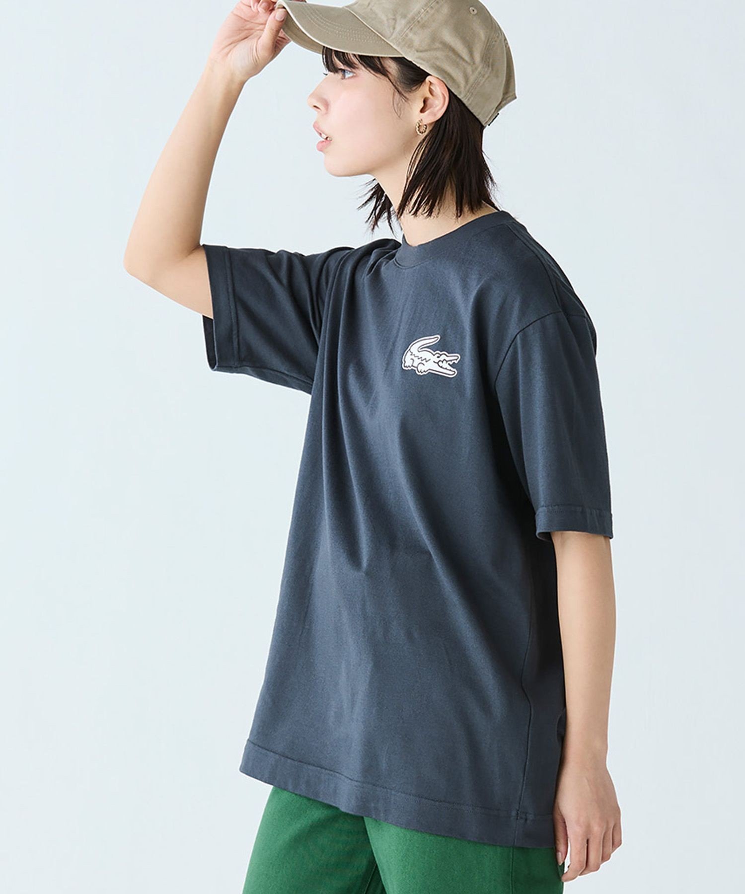 Футболка LACOSTE с увеличенным принтом на спине, Charcoal — фото 3