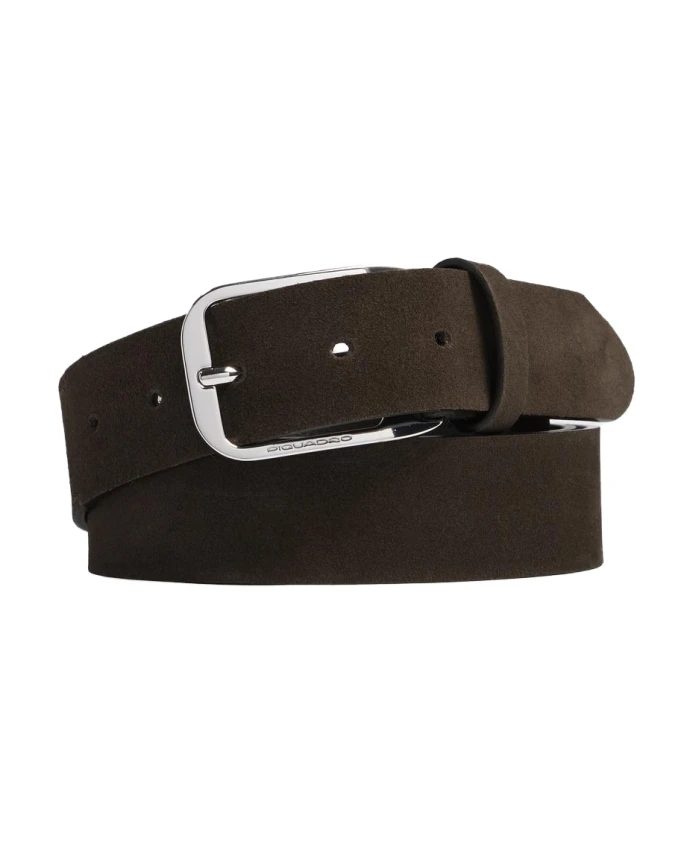 

Замшевый ремень с пряжкой-застежкой Piquadro, коричневый