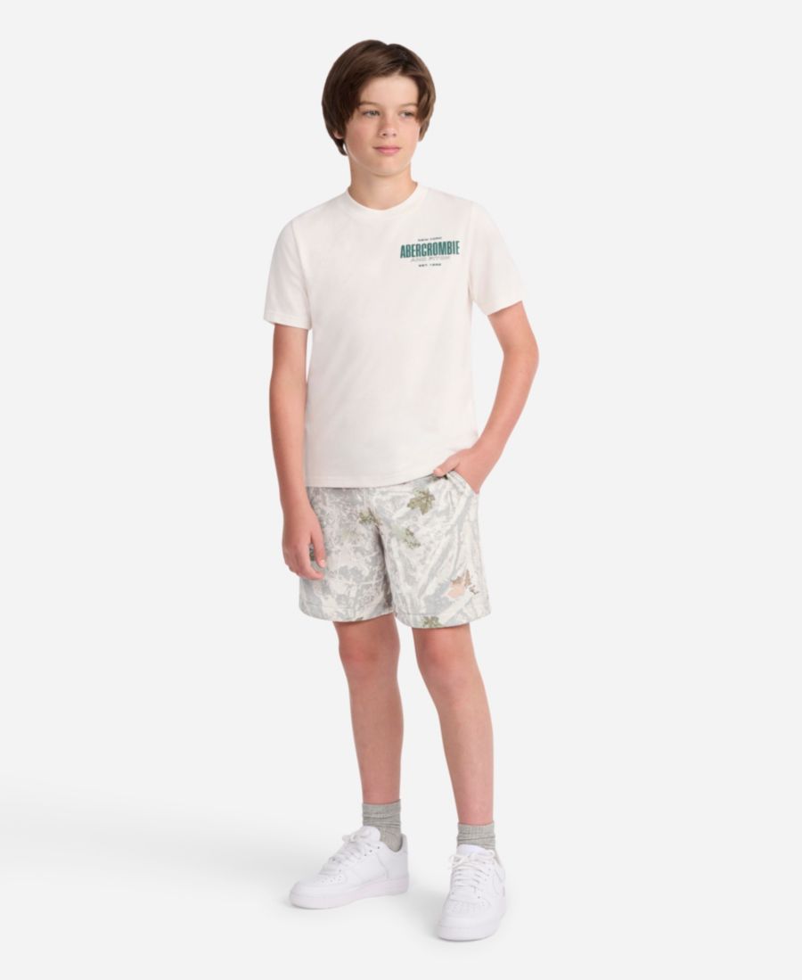 

Детские флисовые шорты Essential abercrombie kids, Camo/Gray