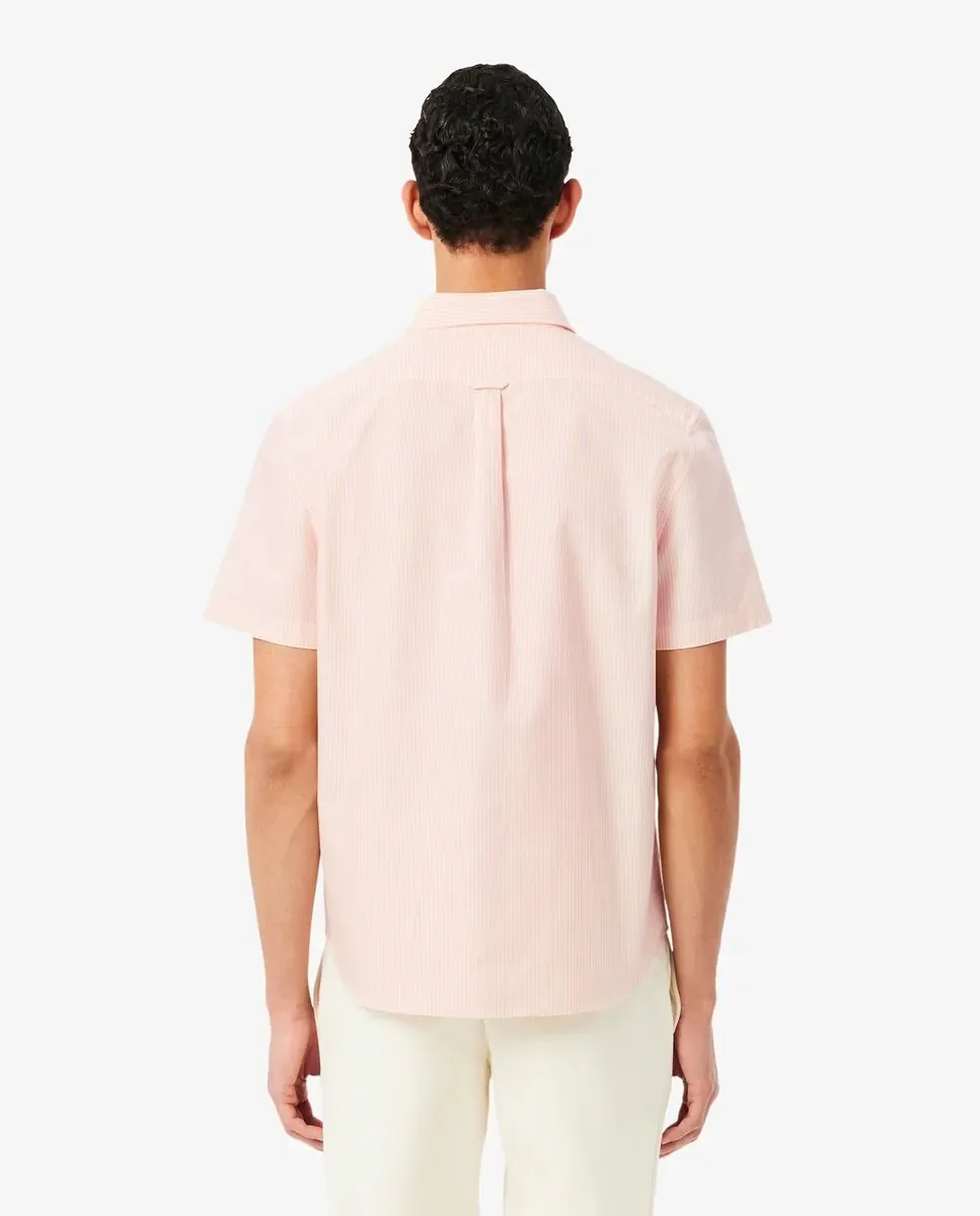 Мужская рубашка классического кроя с короткими рукавами Lacoste, розовый — фото 2