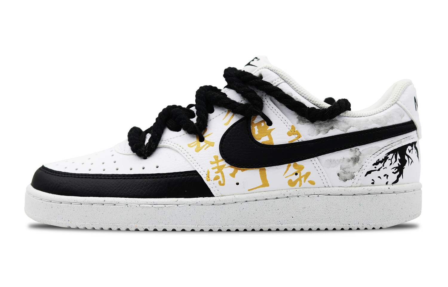 

Кроссовки Nike Court Vision 1 Skateboarding Shoes Men Low-top Black/White/Gold, золотой, Желтый, Кроссовки Nike Court Vision 1 Skateboarding Shoes Men Low-top Black/White/Gold, золотой