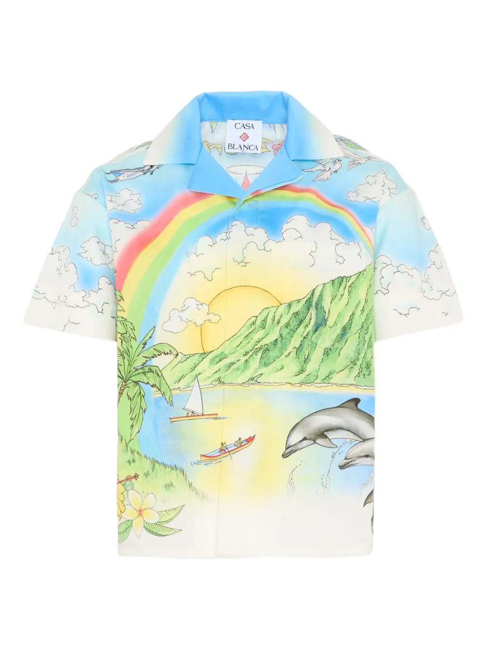 

Рубашка с короткими рукавами и графическим принтом Casablanca Kids, синий